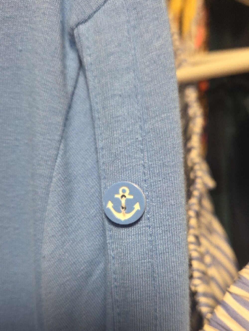 Talbots Light Blue Boatneck Long-Sleeve Top with Sleeve Buttons - Picture 4 of 4